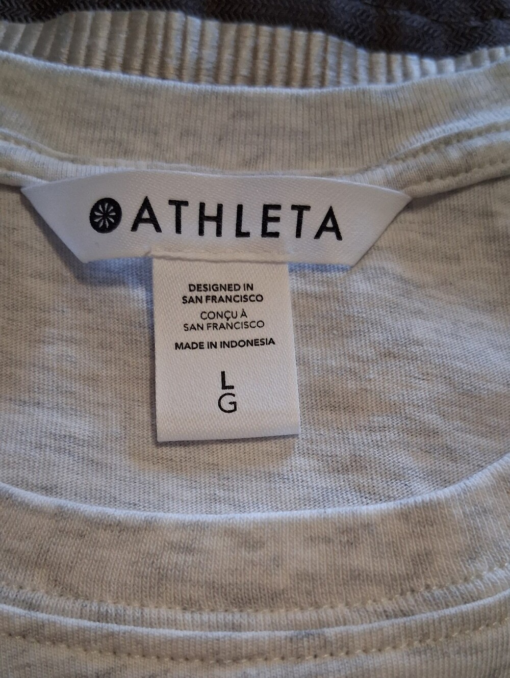 Athleta Classic Crew T-Shirt Set - White & Light Gray SzL  Women Summer Soft - Picture 9 of 16